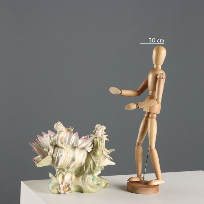 Jugendstil-Muschelvase, antikes Porzellan, 19.-20. Jahrhundert_1330842 Jugendstil-Muschelvase aus Porzellan