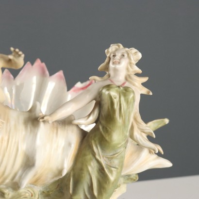 Jugendstil-Muschelvase, antikes Porzellan, 19.-20. Jahrhundert_1330843 Jugendstil-Muschelvase aus Porzellan