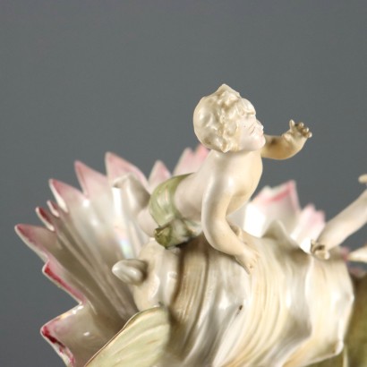 Jugendstil-Muschelvase, antikes Porzellan, 19.-20. Jahrhundert_1330844 Jugendstil-Muschelvase aus Porzellan