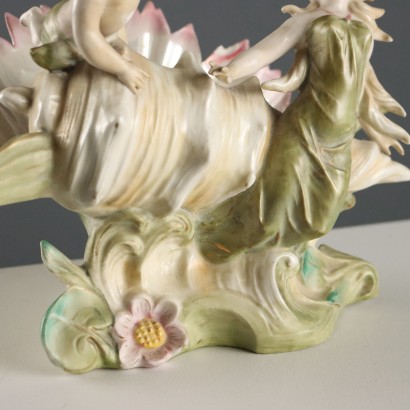 Jugendstil-Muschelvase, antikes Porzellan, 19.-20. Jahrhundert_1330845 Jugendstil-Muschelvase aus Porzellan