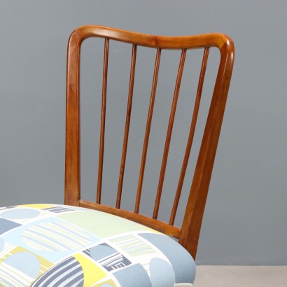 Vintage Beech Chairs with Colored Fabric, Italian Design, 1960s_1330871 Group of 1960s Chairs