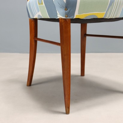 Vintage Beech Chairs with Colored Fabric, Italian Design, 1960s_1330873 Group of 1960s Chairs