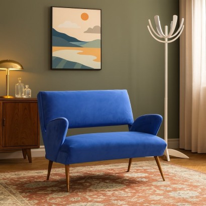 Sofa, 1960s Blue Sofa, 1960s Cornflower Blue Sofa