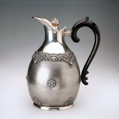 Antique Silver Jug, Cesa Manufacture, Alessandria, Italy, 1920s_1331015 Silver Jug Manufactured by Cesa Aless