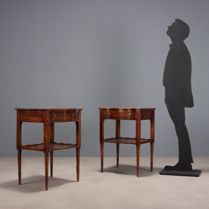 Pair of Nightstands, Pair of Walnut Nightstands