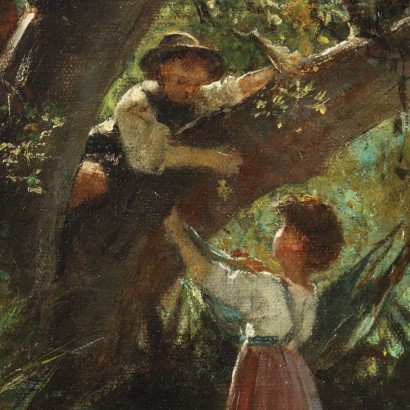 Painting by Eleuterio Pagliano, Figures in the Garden, Eleuterio Pagliano, Eleuterio Pagliano, Eleuterio Pagliano, Eleuterio Pagliano