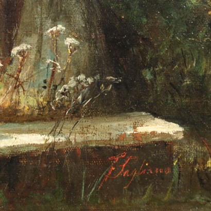 Painting by Eleuterio Pagliano, Figures in the Garden, Eleuterio Pagliano, Eleuterio Pagliano, Eleuterio Pagliano, Eleuterio Pagliano