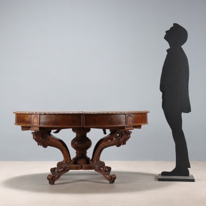 Table panier extensible en noyer