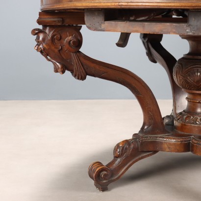 Table panier extensible en noyer