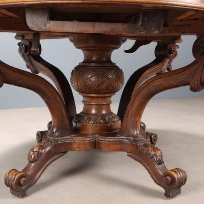 Table panier extensible en noyer