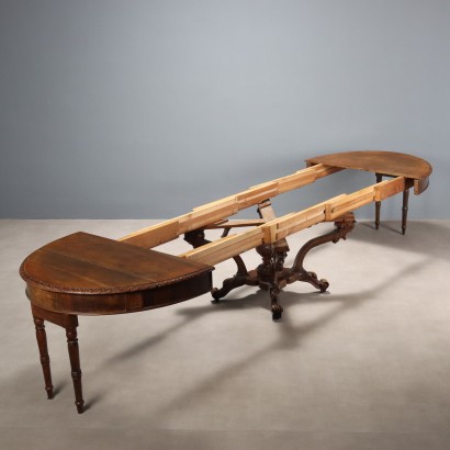 Table panier extensible en noyer