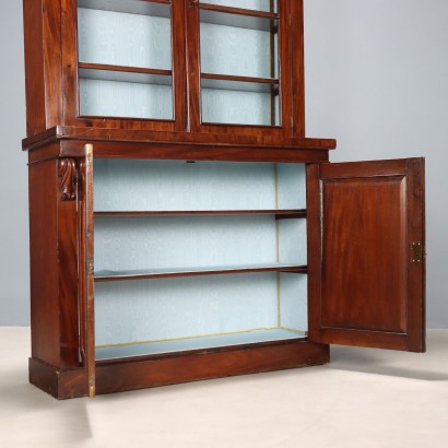 Mahagoni-Sideboard, viktorianisches Bücherregal, viktorianisches Mahagoni-Bücherregal