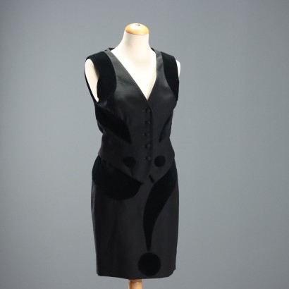 Falda y chaleco vintage económicos y chic de Moschino