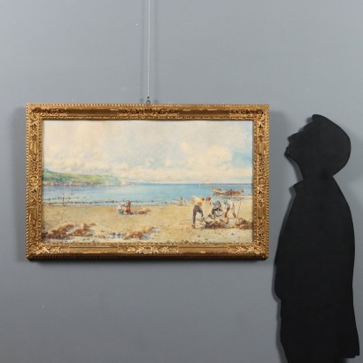 Cuadro de Paolo Sala, Paisaje marino con figuras, Paolo Sala, Paolo Sala, Paolo Sala