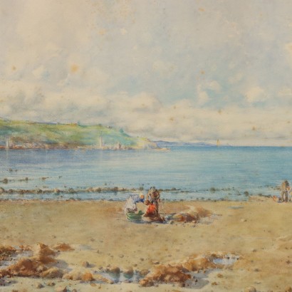 Cuadro de Paolo Sala, Paisaje marino con figuras, Paolo Sala, Paolo Sala, Paolo Sala