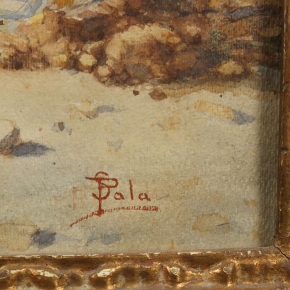 Cuadro de Paolo Sala, Paisaje marino con figuras, Paolo Sala, Paolo Sala, Paolo Sala