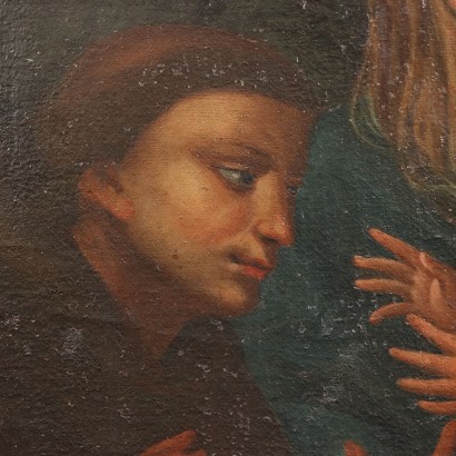 Pintura de la Sagrada Familia con San Francisco, Sagrada Familia con un santo franciscano