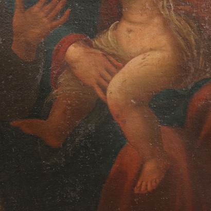 Pintura de la Sagrada Familia con San Francisco, Sagrada Familia con un santo franciscano