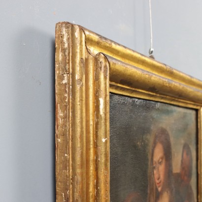 Pintura de la Sagrada Familia con San Francisco, Sagrada Familia con un santo franciscano