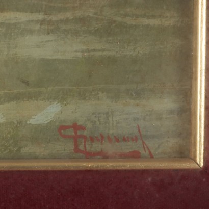 Cuadro de Lorenzo Gignous, Paisaje fluvial con figuras, Lorenzo Gignous, Lorenzo Gignous, Lorenzo Gignous