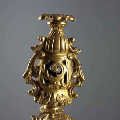 Horloge triptyque en bronze doré