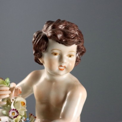 Par de candelabros de porcelana para hombre