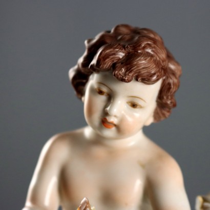 Par de candelabros de porcelana para hombre