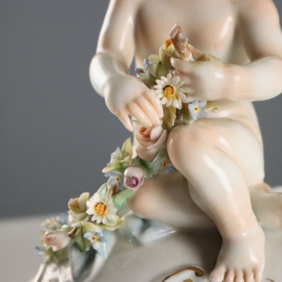 Par de candelabros de porcelana para hombre