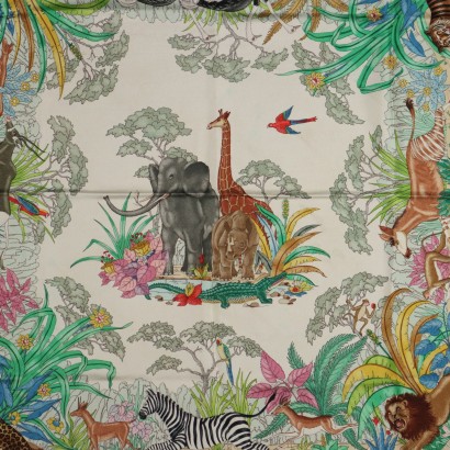 Écharpe Gucci Vintage à motif animaux de la jungle