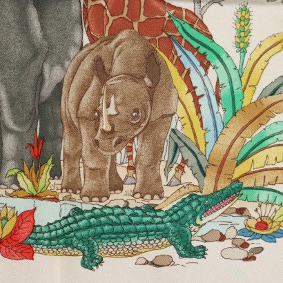 Écharpe Gucci Vintage à motif animaux de la jungle