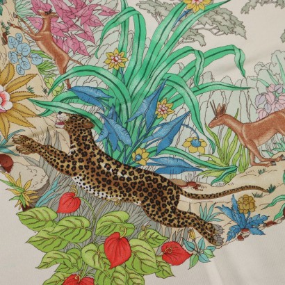 Écharpe Gucci Vintage à motif animaux de la jungle