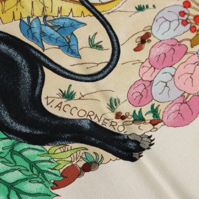 Écharpe Gucci Vintage à motif animaux de la jungle