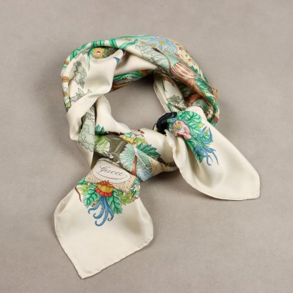 Écharpe Gucci Vintage à motif animaux de la jungle