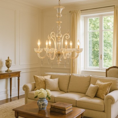 Chandelier, Venetian Chandelier, Venetian Blown Glass Chandelier t