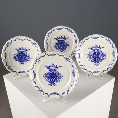 Gruppe von vier Bassano-Keramiktellern