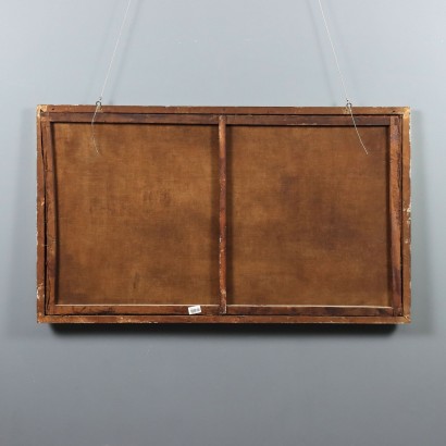 Pintura de paisaje con arquitectura y, Paisaje con arquitectura y figuras