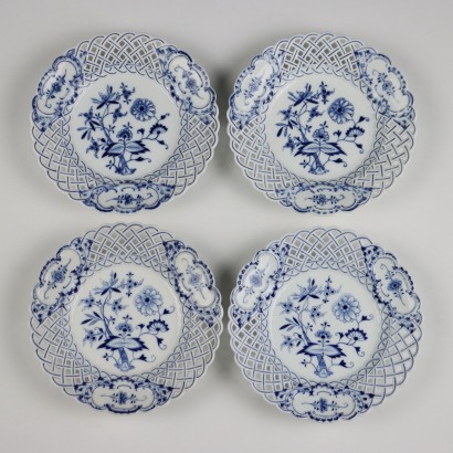 Group of Four Meissen Porcelain Plates