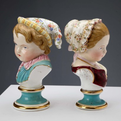 Pair of Wallendorf Porcelain Busts