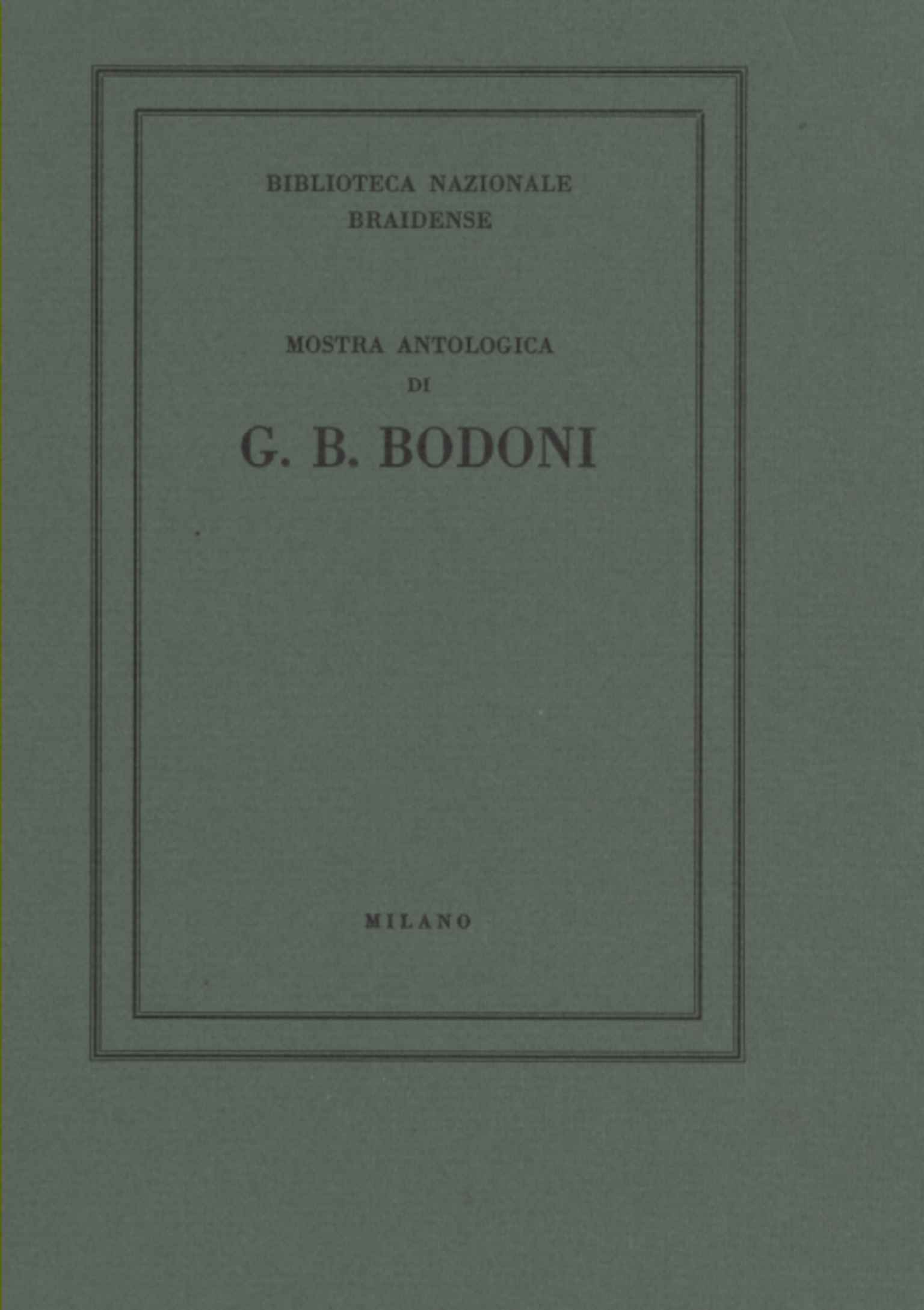 Exposición antológica de G. B. Bodoni