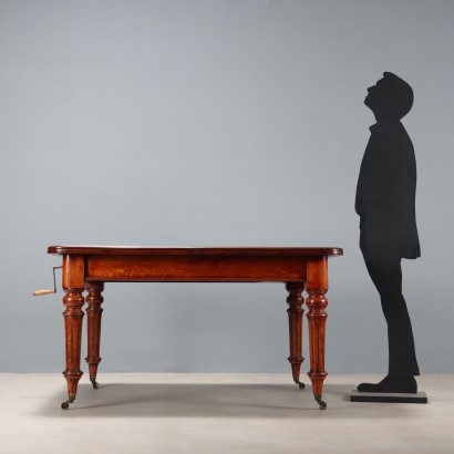 TABLE, Mahogany Stained Oak Table