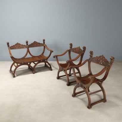 Sofá con dos sillones