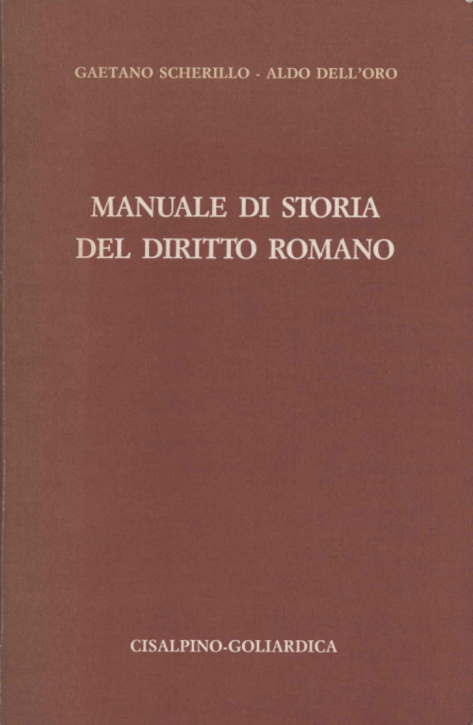 Manuel d'histoire du droit romain