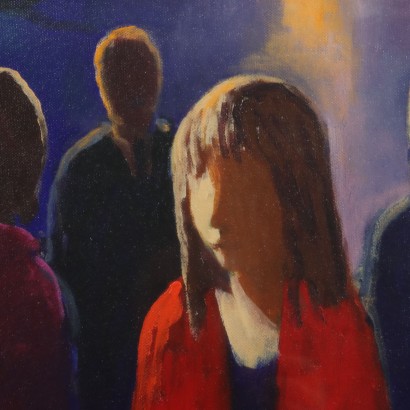 Pintura de Eliano Fantuzzi, Figuras con flores, Eliano Fantuzzi, Eliano Fantuzzi, Eliano Fantuzzi