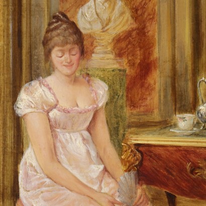 Scène de conversation dans le salon