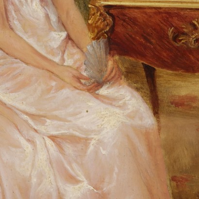 Scène de conversation dans le salon