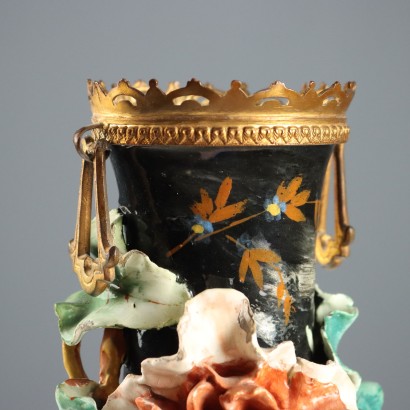 Par de jarrones de cerámica barbotina