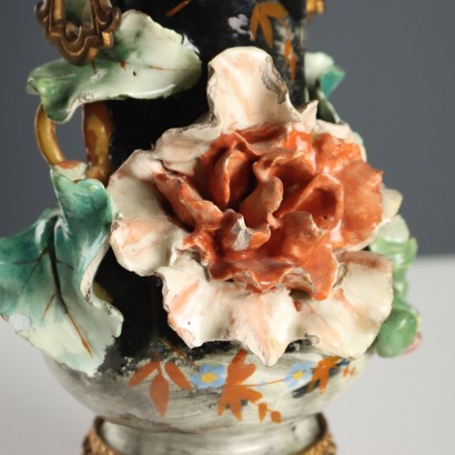 Par de jarrones de cerámica barbotina