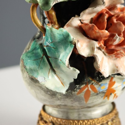 Par de jarrones de cerámica barbotina