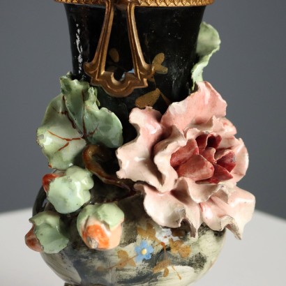 Par de jarrones de cerámica barbotina