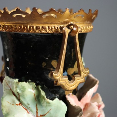 Par de jarrones de cerámica barbotina